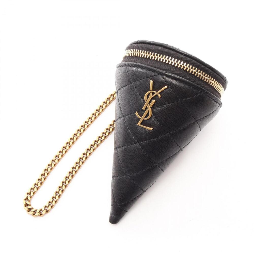 Yves Saint Laurent Saint Laurent Paris Micro Cone Pouch Charm Accessory Leath...